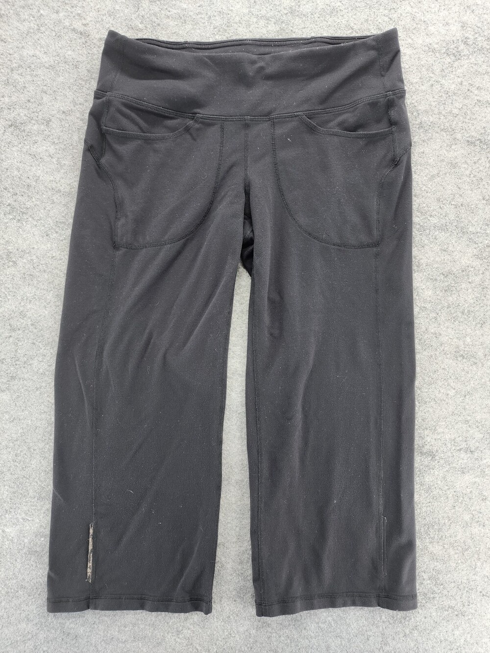 Athleta Leggings Womens Small Black Mid Rise 30x22" Capri